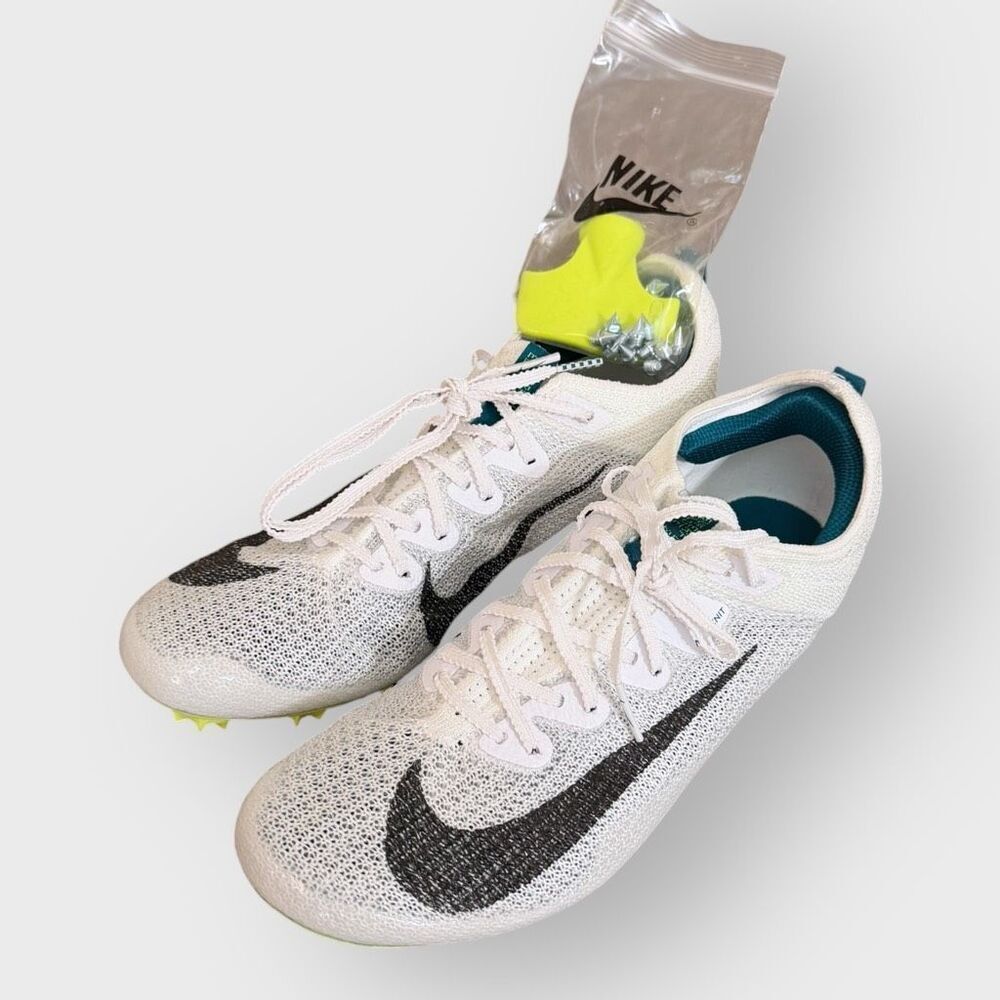 Nike Zoom Superfly Elite 2 White Bright Spruce Track Spikes Mens 8.5 FZ9662-100